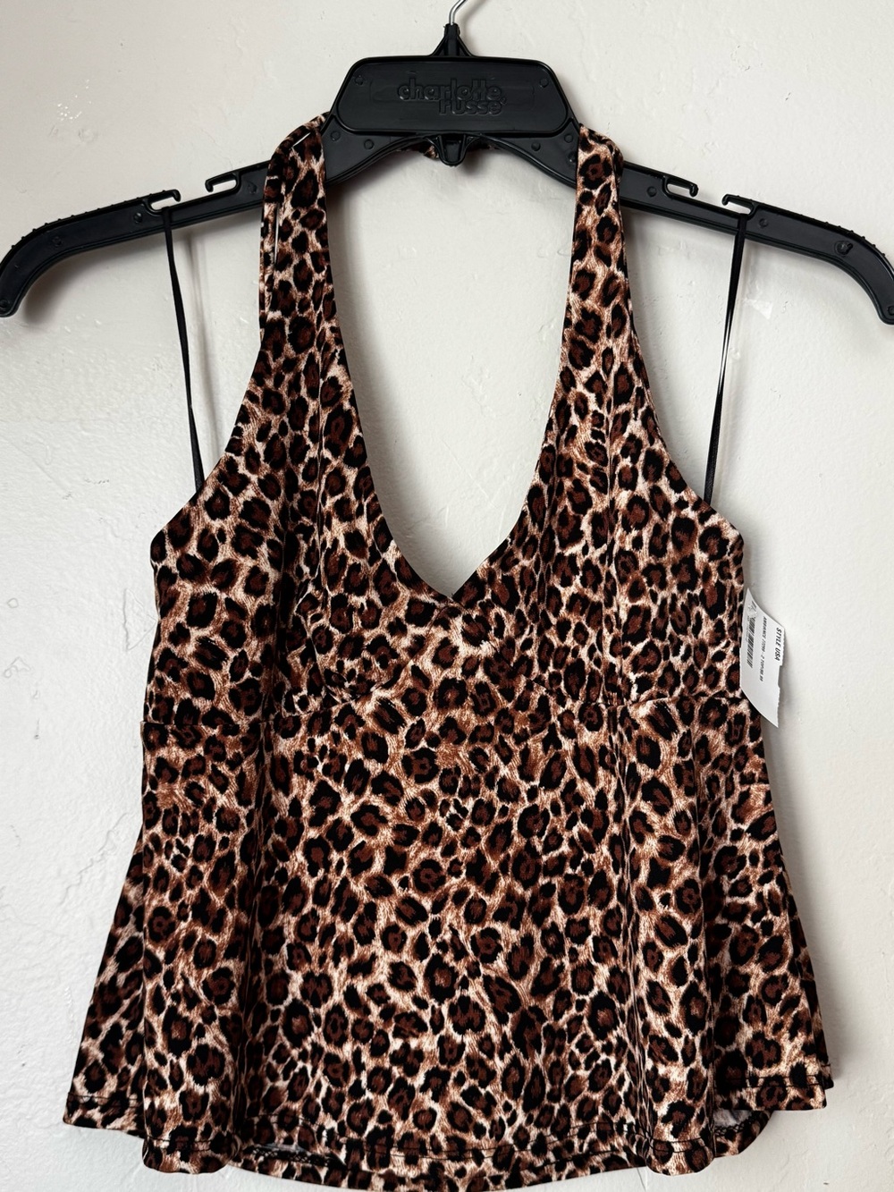 Leopard Print Halter Top - Brown Animal Print